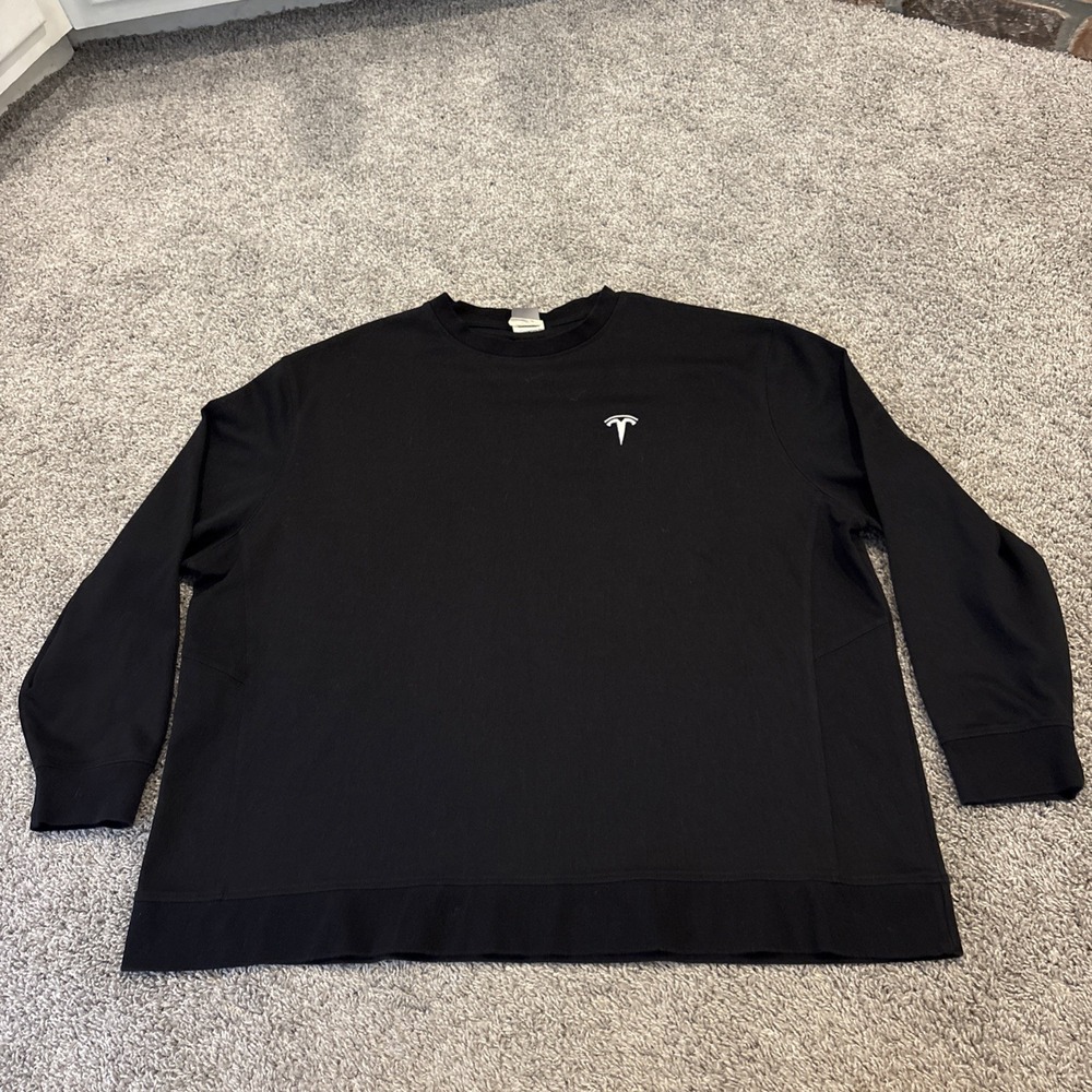 Tesla Motors Crewneck Sweatshirt Black Unisex 3XL TSL7865BK Logo Pullover Worker
